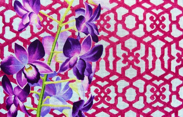 Canvas ORCHID AND TRELLIS  KB382