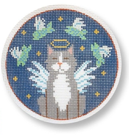 Canvas GREY ANGEL CAT WITH FISH  CEXO 02