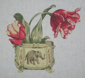 Canvas ELEPHANT VASE  SB141