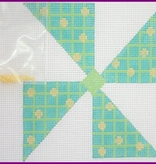 Canvas PINWHEEL TURQUOISE CHECK  LL194D
