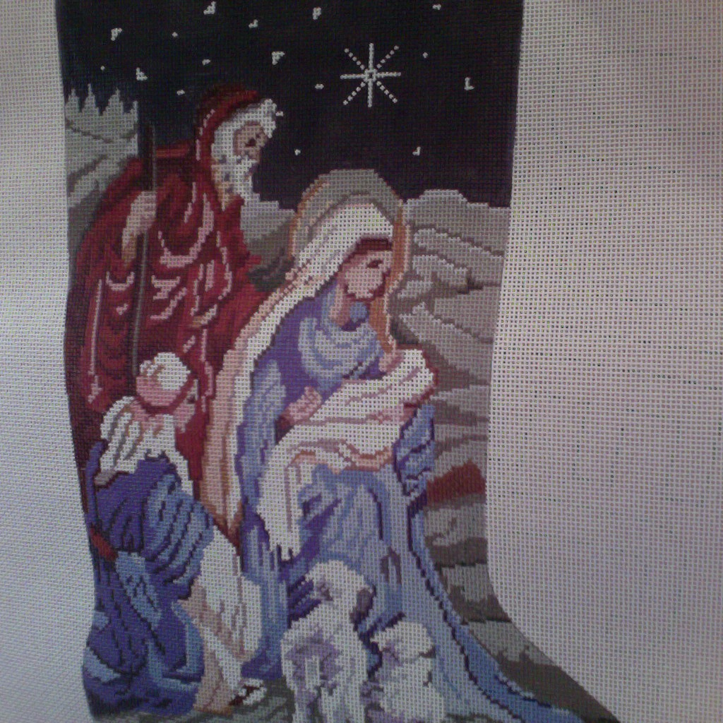 Canvas NATIVITY STOCKING  QRS52