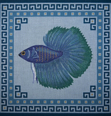 Canvas TURQUOISE & BLUE FIGHTING FISH  O046