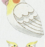 Canvas WHITE COCKATIEL CLIP-ON BIRD  300V