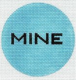 Canvas MINE  LUGGAGE TAG  ZE94    3.25" ROUND