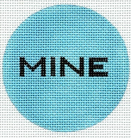 Canvas MINE  LUGGAGE TAG  ZE94    3.25" ROUND
