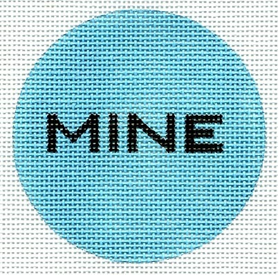 Canvas MINE  LUGGAGE TAG  ZE94    3.25" ROUND