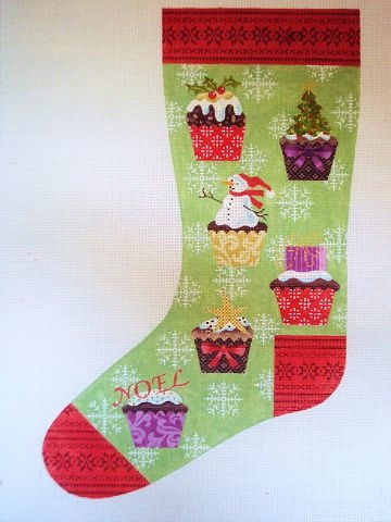 Canvas CUPCAKE STOCKING  KH255