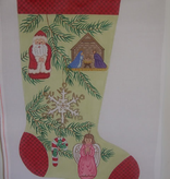 Canvas SANTA AND NATIVITY STOCKING  CS7254