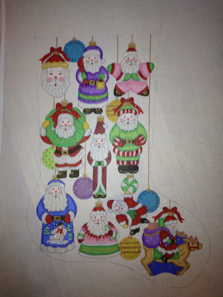 Canvas SANTA ORNAMENTS STOCKING  CS7276