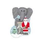 Canvas ELEPHANT WITH SANTA STUFFER  CM510