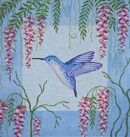 Canvas BLUE HUMMINGBIRD & WISTERIA B044