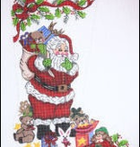 Canvas SANTA AND TOYS STOCKING GIRL CS7145-S