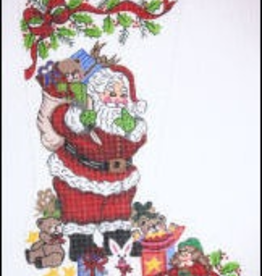 Canvas SANTA AND TOYS STOCKING GIRL CS7145-S