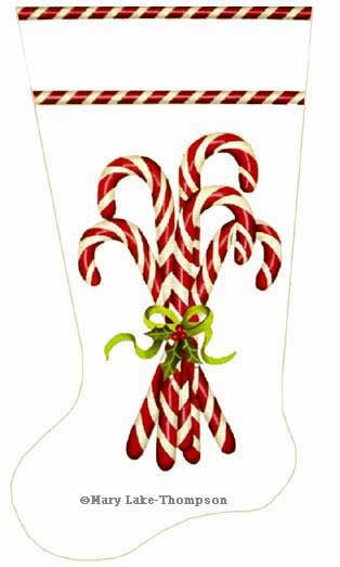 Canvas CANDY CANE STOCKING MLT66