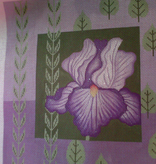 Canvas PURPLE IRIS & LEAVES  V038