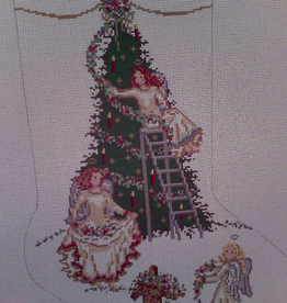 Canvas ANGELS AND GARLANDS STOCKING 2150