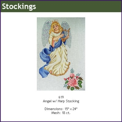 Canvas ANGEL WITH HARP 619