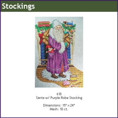 Canvas SANTA IN PURPLE ROBE  618