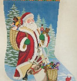 Canvas SANTA REINDEER AND TOY BASKETS 156