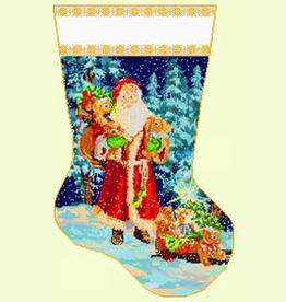 Canvas SANTA WITH TEDDY BEARS  4222
