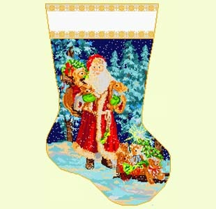 Canvas SANTA WITH TEDDY BEARS  4222