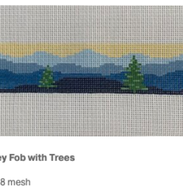 Canvas BLUE RIDGE KEYFOB WITH TREES  K2