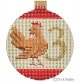 Canvas 12 DAYS BAUBLE - 3 FRENCH HENS  KB1180
