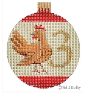 Canvas 12 DAYS BAUBLE - 3 FRENCH HENS  NTG1633