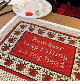 Canvas REINDEER KEEP FALLING ON MY HEAD  WS290