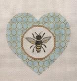 Canvas FANCY HEART SERIES - BEE  FH01  WITH STITCH GUIDE