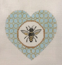 Canvas FANCY HEART SERIES - BEE  FH01  WITH STITCH GUIDE