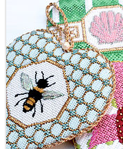 Canvas FANCY HEART SERIES - BEE  FH01  WITH STITCH GUIDE