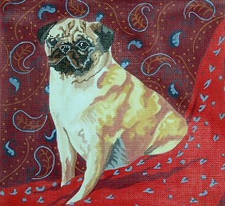 Canvas PUG ON PAISLEY  BR6  SALE  REG $172
