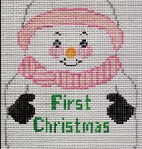 Canvas FIRST CHRISTMAS SNOWMAN - PINK  CH316H