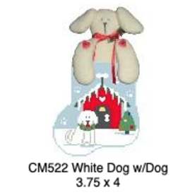 Canvas DOG HOUSE WITH WHITE DOG STUFFER  CM522