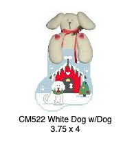 Canvas DOG HOUSE WITH WHITE DOG STUFFER  CM522