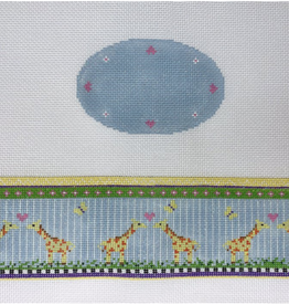 Canvas BABY GIRRAFES HINGED BOX  WITH HARDWARE FS033