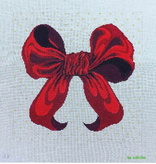 Canvas RED BOW  KB23   12X12"