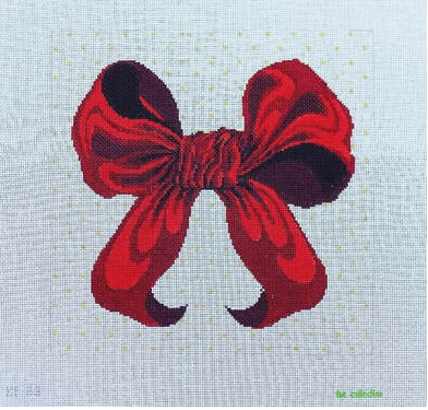 Canvas RED BOW  KB23   12X12"
