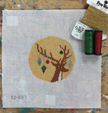 Canvas MID CENTURY MODERN DEER ROUND  RO027