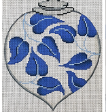 Canvas BLUE AND WHITE LEAVES ORNAMENT  11812