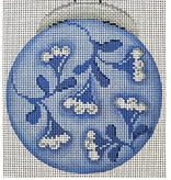 Canvas BLUE AND WHITE FLOWERS ORNAMENT  11814