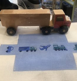 Canvas SEMI TRUCK BOY BIRTH ANNOUNCEMENT WITH WOODEN TRUCK  11956-TRK