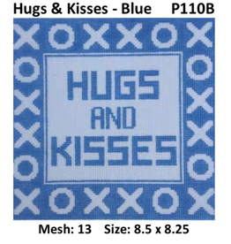 Canvas HUGS AND KISSES - BLUE  P110B