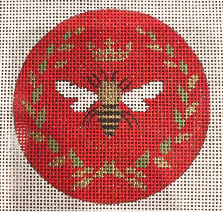 Canvas QUEEN BEE ROUND  ON RED  FS26C