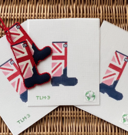 Canvas UNION JACK WELLIES RED/PINK/NAVY  TLM3