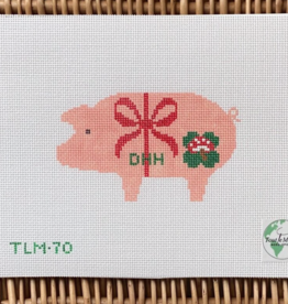 Canvas MARZIPAN PIG WITH MONOGRAM CHART  TLM70