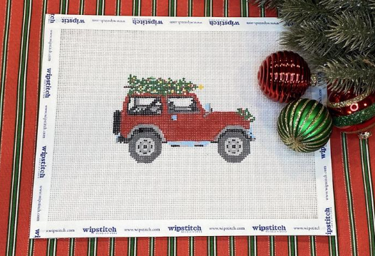 Canvas CHRISTMAS JEEP  WS043W