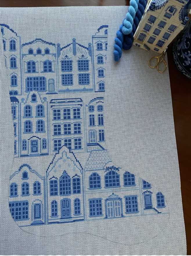 Canvas DELFT HOUSE STOCKING  19F