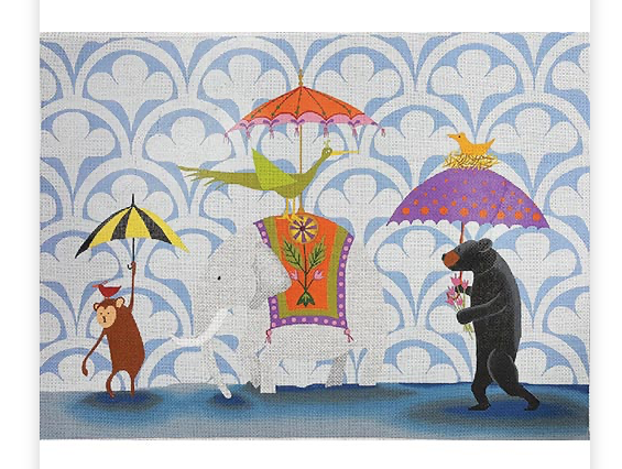 Canvas WALKING IN THE RAIN  ZE596   18X13"